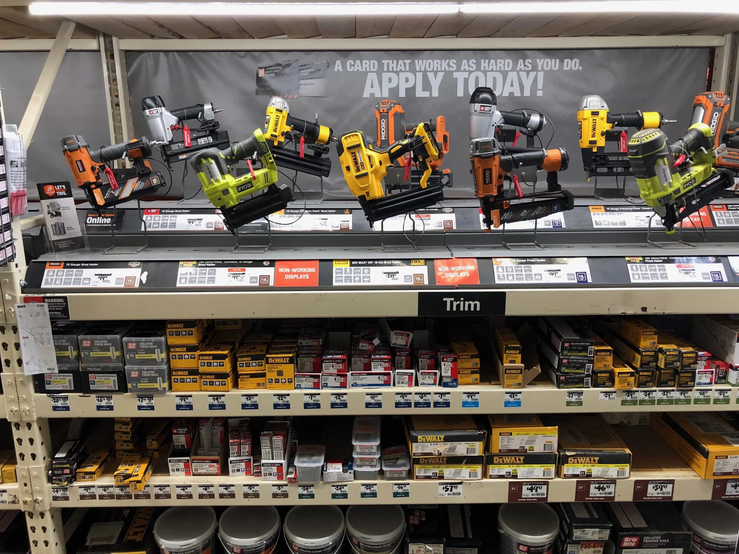 shelf full of power tools